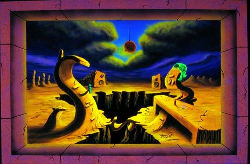 Superficial Diversion by Vincent Monaco, trippy, psychedelic, cool, blacklight art poster